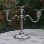 Verzilverde 3-armige kandelaar – klassiek model, Ophalen of Verzenden, Zilver