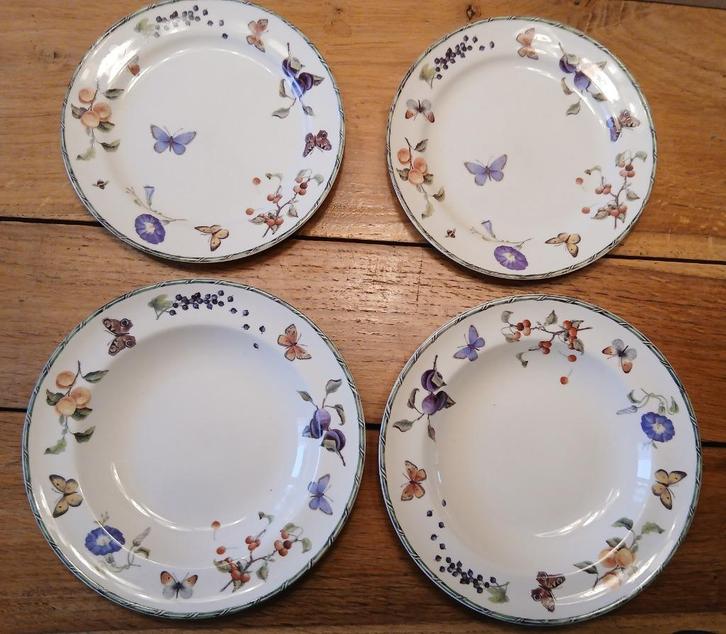 Janneke Brinkman 2x2 borden uit serie 'Fruit & Flowers'., Huis en Inrichting, Keuken | Servies, Zo goed als nieuw, Bord(en), Overige stijlen