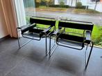 2 originele Knoll Wassily stoelen Marcel Breuer, Huis en Inrichting, Stoelen, Ophalen, Twee, Zwart, Leer