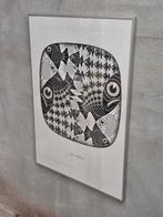 1989   M.C. Escher 
Vissen en schubben poster maat 56 x 71.5, Verzamelen, Rechthoekig Staand, Met lijst, Ophalen of Verzenden