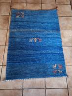 Handgeknoopt perzisch tapijt blauw 121cm x 88cm, Huis en Inrichting, Stoffering | Tapijten en Kleden, 100 tot 150 cm, Gabbeh, iran, blauw