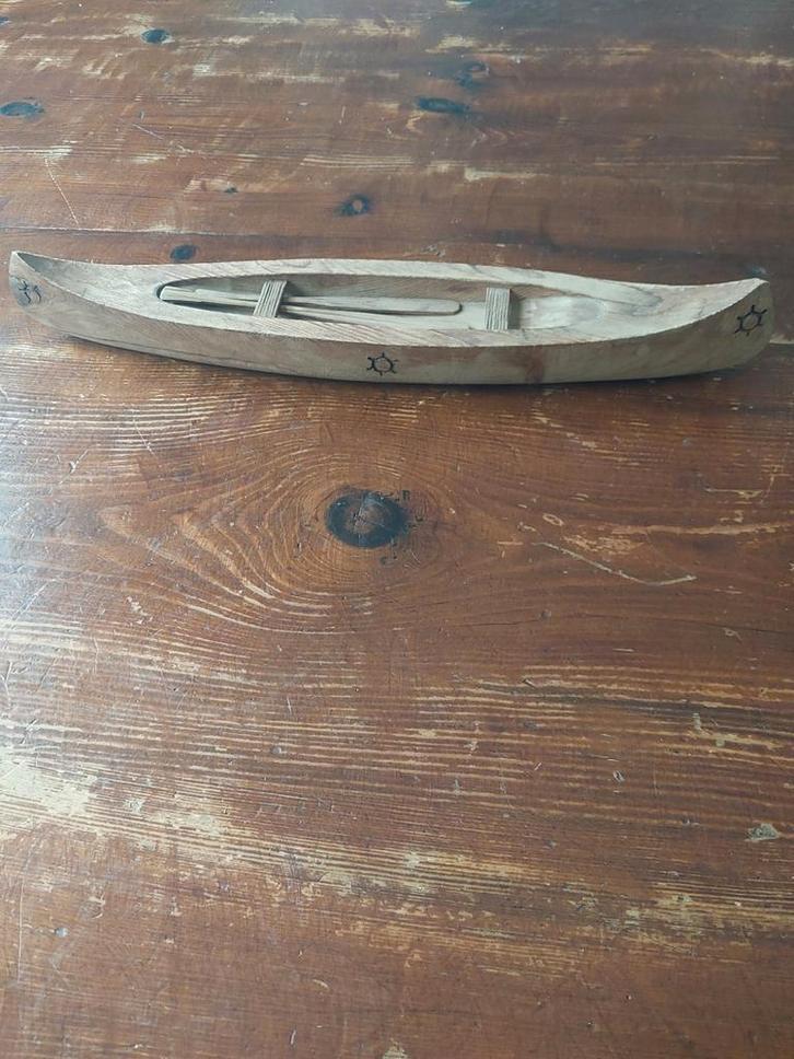 Houten Kano - Ojibwa Crafts Canada, Antiek en Kunst, Kunst | Beelden en Houtsnijwerken, Ophalen of Verzenden