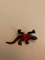 Vintage hagedis salamander emaille koper broche speld boho, 4 tot 7 cm, Ophalen of Verzenden, Zo goed als nieuw, Koper