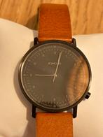 Komono Horloge Zwart/Cognac (The Lewis, Japanese quartz), Sieraden, Tassen en Uiterlijk, Horloges | Heren, Overige merken, Overige materialen