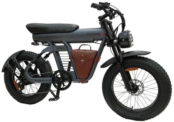 DIABLO E-BIKE, FAT BOY MATT GREY-BROWN HYDRAULIC BRAKE, Fietsen en Brommers, Elektrische fietsen, Nieuw, Overige merken, 50 km per accu of meer