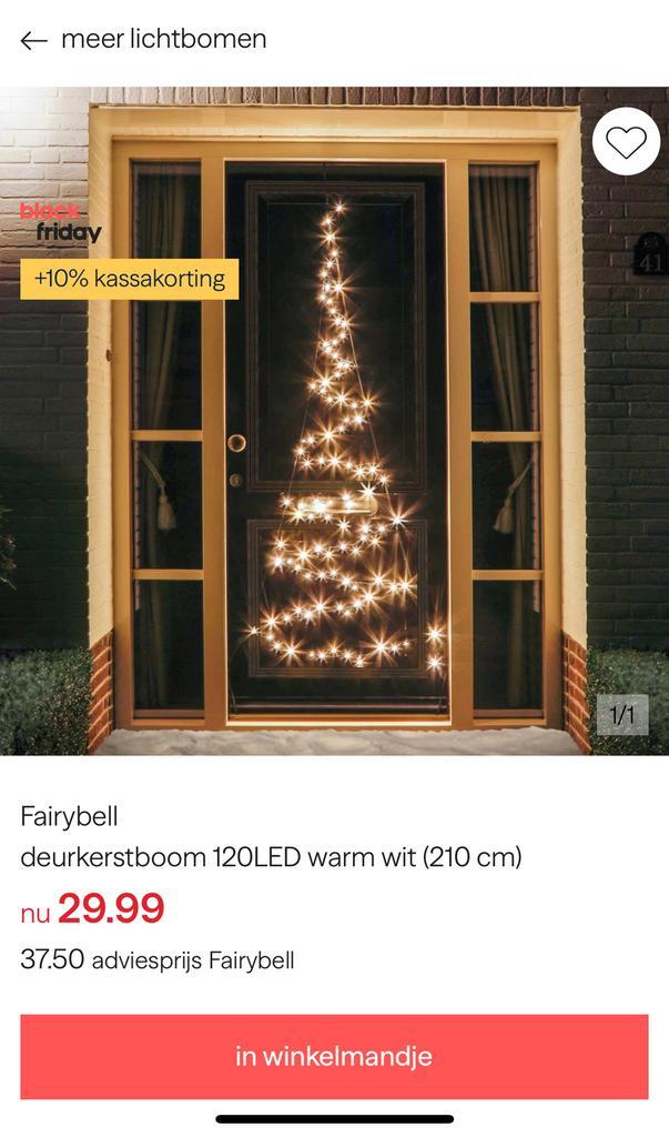 Fairybell deurkerstboom LED *nieuw*, Diversen, Kerst, Nieuw, Ophalen of Verzenden