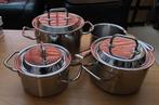 sigg pannenset  20 - 18 - 16 - 14  cm, Huis en Inrichting, Keuken | Potten en Pannen, Ophalen, Gebruikt, Rvs, Pannenset