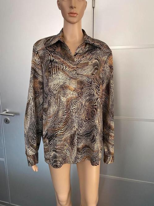 i23 Sommermann maat 48=XL blouse top bruin/zwart, Kleding | Dames, Blouses en Tunieken, Zo goed als nieuw, Maat 46/48 (XL) of groter