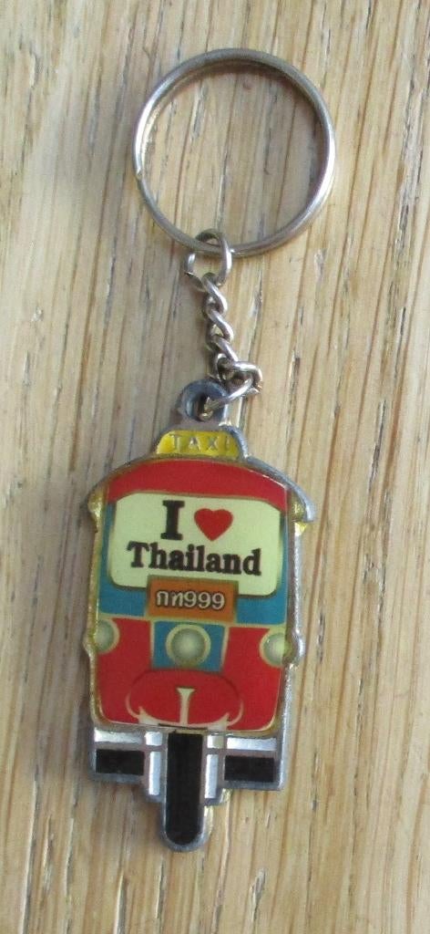 sleutelhanger taxi I love Thailand tuktuk metaal, Ophalen of Verzenden, Zo goed als nieuw, Transport