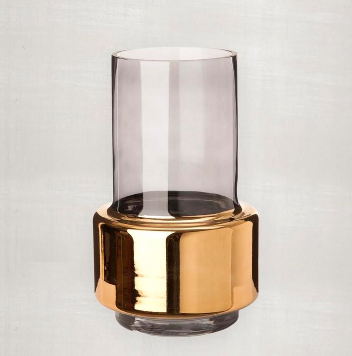 Pols Potten De Lobby Smoke Vaas Gold M, Huis en Inrichting, Woonaccessoires | Vazen, Zo goed als nieuw, Overige kleuren, Minder dan 50 cm