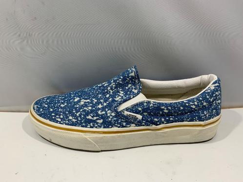 Vans, maat 38,5 vrolijke blauw witte instappers., Kleding | Dames, Schoenen, Zo goed als nieuw, Instappers, Blauw, Verzenden