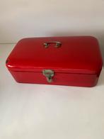 Vintage Emaille Broodtrommel - Rood, Ophalen of Verzenden, Gebruikt