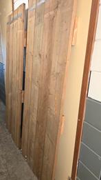 2 Steigerhouten schuifdeuren incl. ophangsysteem, Ophalen, Zo goed als nieuw, Binnendeur, 200 tot 215 cm