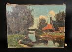 Boer onderweg naar huis. Joop Warmenhoven (1926-2008), Antiek en Kunst, Kunst | Schilderijen | Klassiek, Ophalen of Verzenden