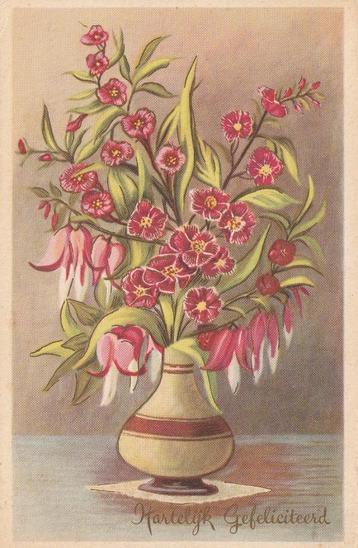 BLOEM BLOEMEN UIT JAREN 60 ZEER MOOI OUDE KAART KH159 beschikbaar voor biedingen