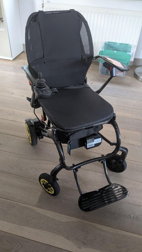 Rolstoel.electrisch, joystick, Q50R, Carbon, Diversen, Rolstoelen, Zo goed als nieuw, Elektrische rolstoel, Inklapbaar, Ophalen