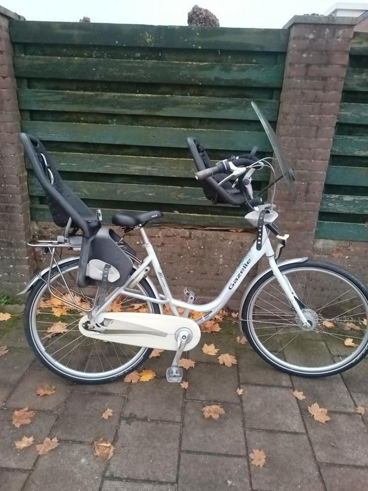 Gazelle bloom, Fietsen en Brommers, Fietsen | Dames | Moederfietsen, Zo goed als nieuw, Gazelle, 53 tot 56 cm, 2 zitjes, Windscherm