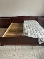 Twee persoons bed, Huis en Inrichting, Slaapkamer | Bedden, 160 cm, Bruin, Zo goed als nieuw, Hout