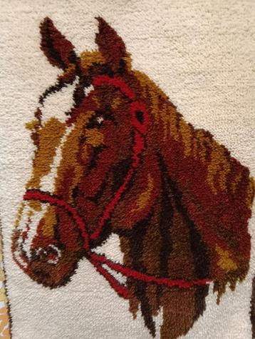 Groot Vintage Smyrna wandkleed paard beschikbaar voor biedingen