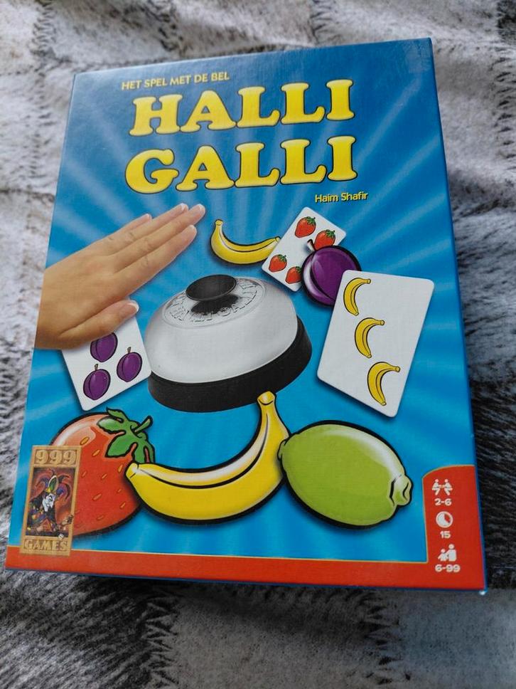 Halli Galli - Het snelle belspel!, Hobby en Vrije tijd, Gezelschapsspellen | Bordspellen, Gebruikt, Een of twee spelers, Drie of vier spelers