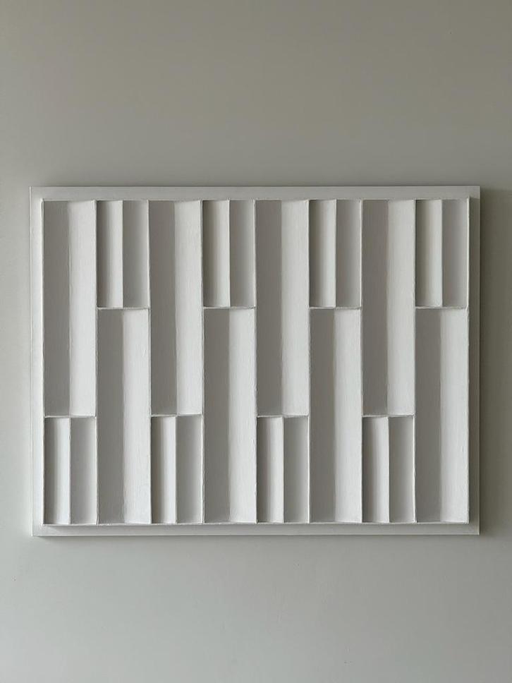 Relief kunstwerk, zero stijl, 3d wit wandobject, Antiek en Kunst, Kunst | Schilderijen | Modern, Ophalen of Verzenden