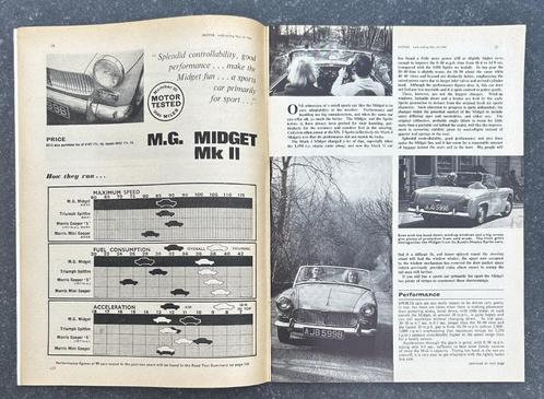 MG Midget MK2 test in Motor 1964, Boeken, Auto's | Folders en Tijdschriften, Gelezen, Overige merken, Ophalen of Verzenden