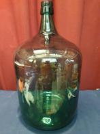 Brocante.decoratieve glazen fles, kleur groen, zie info, Ophalen