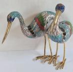 2 cloisonne kraanvogels., Antiek en Kunst, Antiek | Emaille, Ophalen of Verzenden