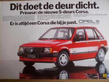 8x Opel Corsa A brochures/folders: City, Cup, Accessoires beschikbaar voor biedingen