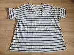Wit blauw gestreept T-shirt maat 52 ~ HH0010, Ophalen of Verzenden, Gedragen, Wit, Shirt of Top