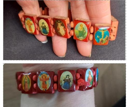 Armband religie christendom hout 2 stuks, Sieraden, Tassen en Uiterlijk, Armbanden, Zo goed als nieuw, Ophalen of Verzenden