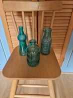 3 mooie blauw/groene vaasjes, Huis en Inrichting, Woonaccessoires | Vazen, Ophalen of Verzenden, Zo goed als nieuw, Glas