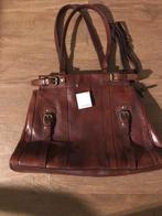 Prachtige donkerbruine leren damestas La Moda, Ophalen of Verzenden, Zo goed als nieuw, Bruin, Handtas