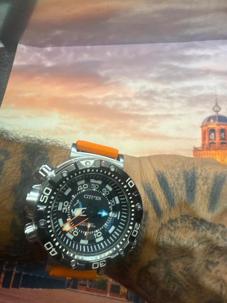 Citizen Duikhorloge met Duikfles en Extra Banden, Sieraden, Tassen en Uiterlijk, Horloges | Heren, Gebruikt, Polshorloge, Citizen