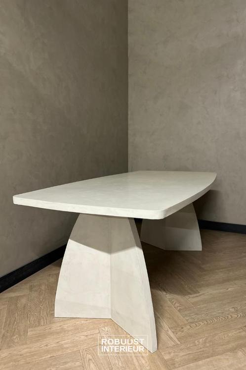 Betoncire eettafel deens ovaal, Huis en Inrichting, Tafels | Eettafels, Nieuw, 100 tot 150 cm, 200 cm of meer, Vijf personen of meer