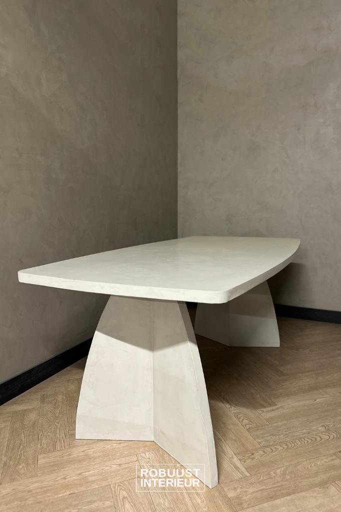 Betoncire eettafel deens ovaal, Huis en Inrichting, Tafels | Eettafels, Nieuw, 100 tot 150 cm, 200 cm of meer, Vijf personen of meer