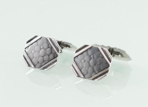Art Deco zilveren manchetknopen, Sieraden, Tassen en Uiterlijk, Antieke sieraden, Manchetknopen, Zilver, Ophalen of Verzenden