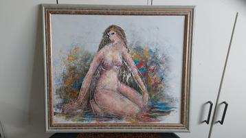 Prachtig olieverfschilderij van Burnett; 'Naakte Vrouw' beschikbaar voor biedingen