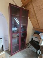 Billy ikea, glazen deuren, bordeaux rood, Huis en Inrichting, Ophalen, 200 cm of meer, Zo goed als nieuw, Minder dan 150 cm
