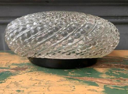 plafondlamp plafonniere lamp vintage glazen  koraal wandlamp, Huis en Inrichting, Lampen | Plafondlampen, Gebruikt, Glas, Ophalen of Verzenden