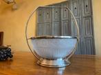 artdeco 1930 Matglazen Schaal verzilverd hengsel Fruitschaal, Antiek en Kunst, Antiek | Glas en Kristal, Ophalen of Verzenden