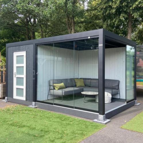 Showmodel buitenverblijf Allure 500 x 300, incl. fundatie en, Doe-het-zelf en Verbouw, Glas en Ramen, Zo goed als nieuw, Overige typen