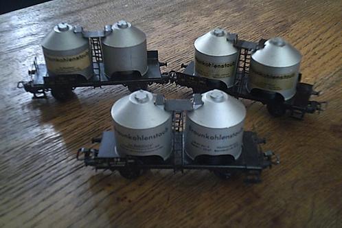 Marklin HO 3 bruinkolenwagons nr. 308/2 en 4511, Hobby en Vrije tijd, Modeltreinen | H0, Gebruikt, Rails, Wisselstroom, Märklin
