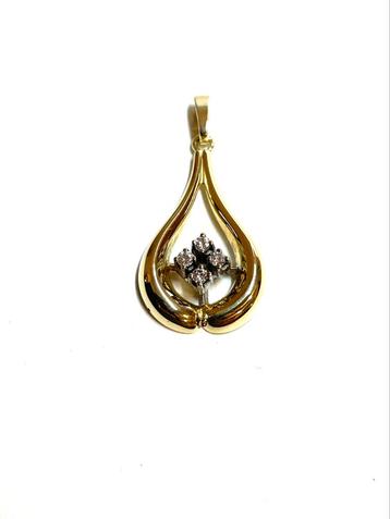 14k gouden hanger met diamanten beschikbaar voor biedingen