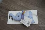 Steiff olifantje blauw rammelaar met knisperoren nieuw, Ophalen of Verzenden, Nieuw, Olifant