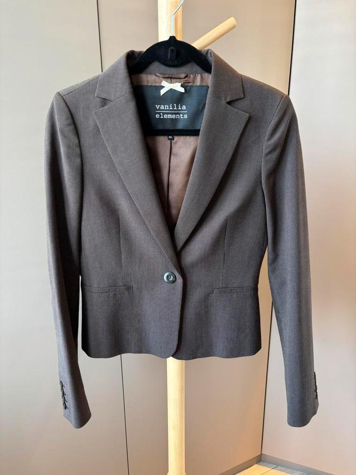 Vanilia elements blazer maat 36 bruin krijtstreep zgan, Kleding | Dames, Jasjes, Kostuums en Pakken, Zo goed als nieuw, Jasje