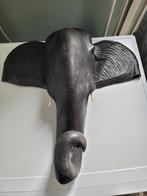 Mooi massief houten olifanten hoofd., Ophalen of Verzenden