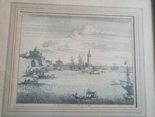 Originele oude Gravure 1701 Italie, Napels; P. Mortier, Antiek en Kunst, Kunst | Etsen en Gravures, Ophalen