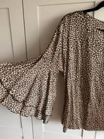 LaDress Couture, zijden blouse (S/M) met panterprint, Kleding | Dames, Blouses en Tunieken, Maat 38/40 (M), Beige, Nieuw, Ophalen of Verzenden