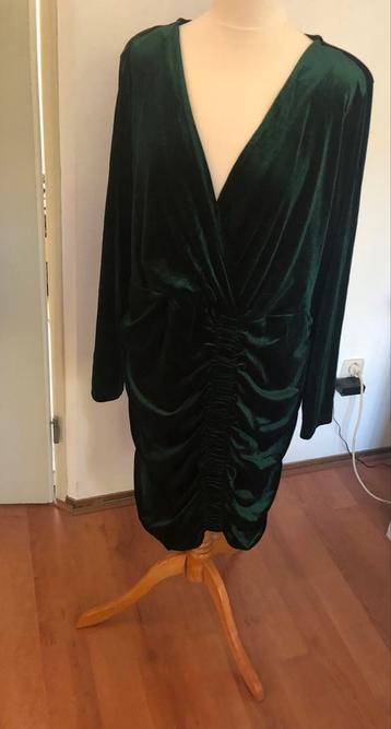 Bonprix Fluwelen Jurk Groen Maat 48/50 beschikbaar voor biedingen